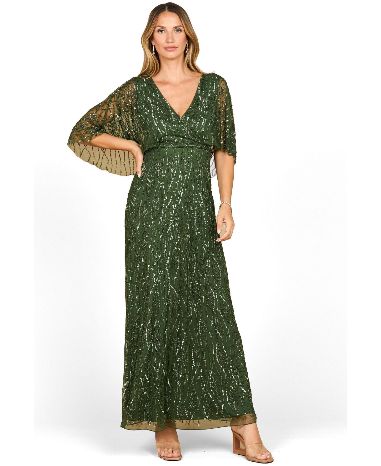 Вечернее платье Lara Women's Beaded Gown with Half Cape