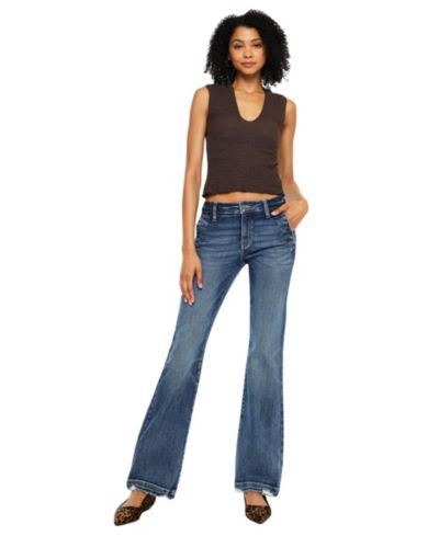 KanCan Women's USA Juniors' Delcie Mid-Rise Bootcut Jeans
