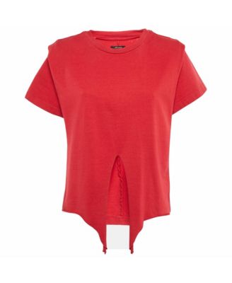Женская футболка Isabel Marant Slub Cotton Zelito Knotted T из хлопка