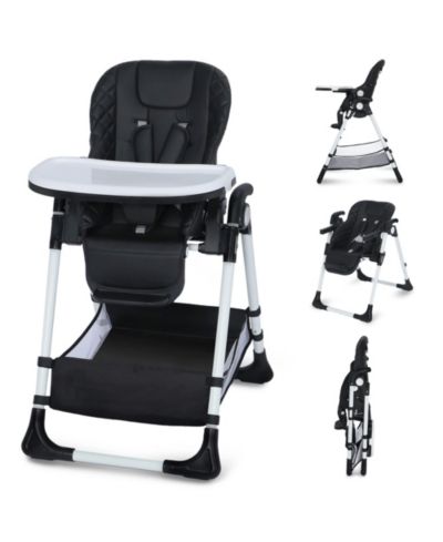 Kinder King Convertible Baby High Chair with Adjustable Height, Double Tray and Compact Fold