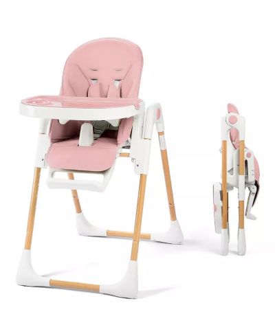 Kinder King BabyKinder King Convertible Baby High Chair with Wood Grain Removable Double Tray and Easy Clean Design