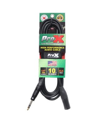 ProX XC-SXM10 10' XLR3-M to 1/4" TRS-M Balanced Audio Cable