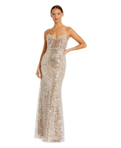 Вечернее платье Mac Duggal Women's Mirror Embellished Bustier Mesh Gown