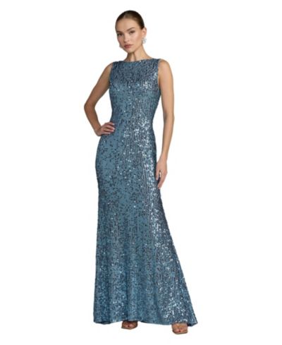 Mac Duggal вечернее платье Petite с пайетками и открытой спиной, без рукавов
