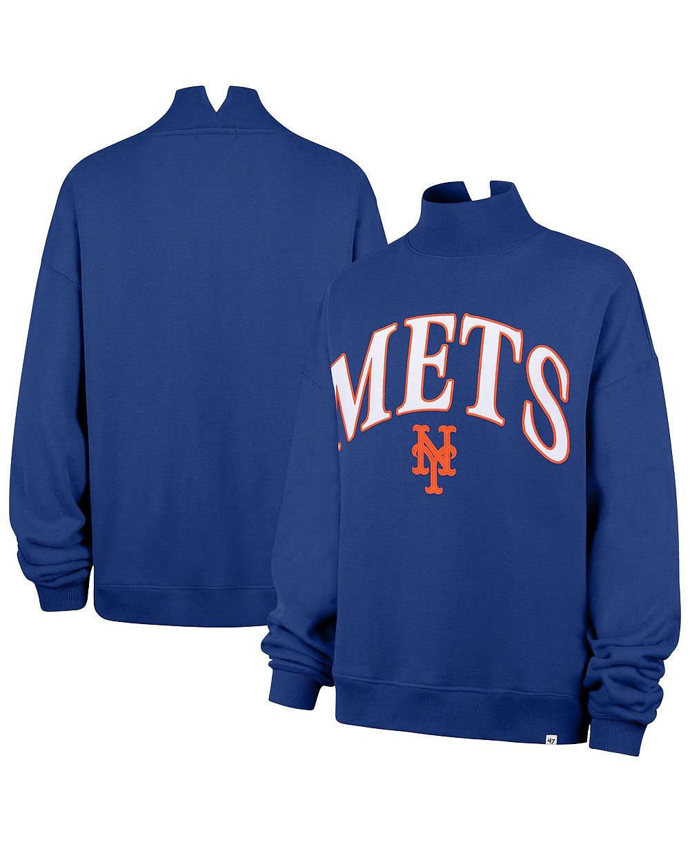 '47 Brand Женская синяя свитшот-мок-воротник New York Mets Oversized Vantage