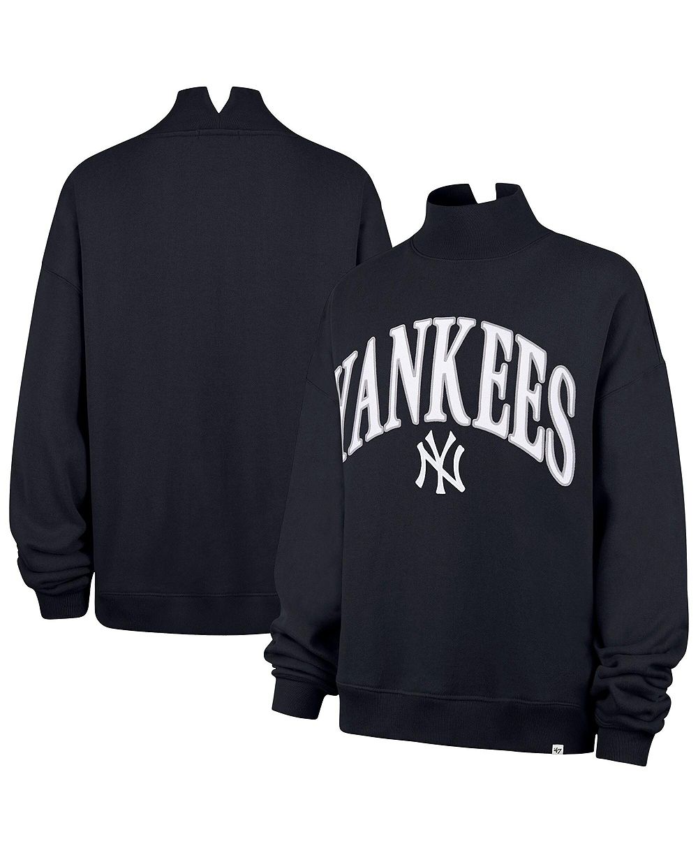 Женская свитшот '47 Brand New York Yankees Vantage Oversized с графическим принтом и воротником-стойкой
