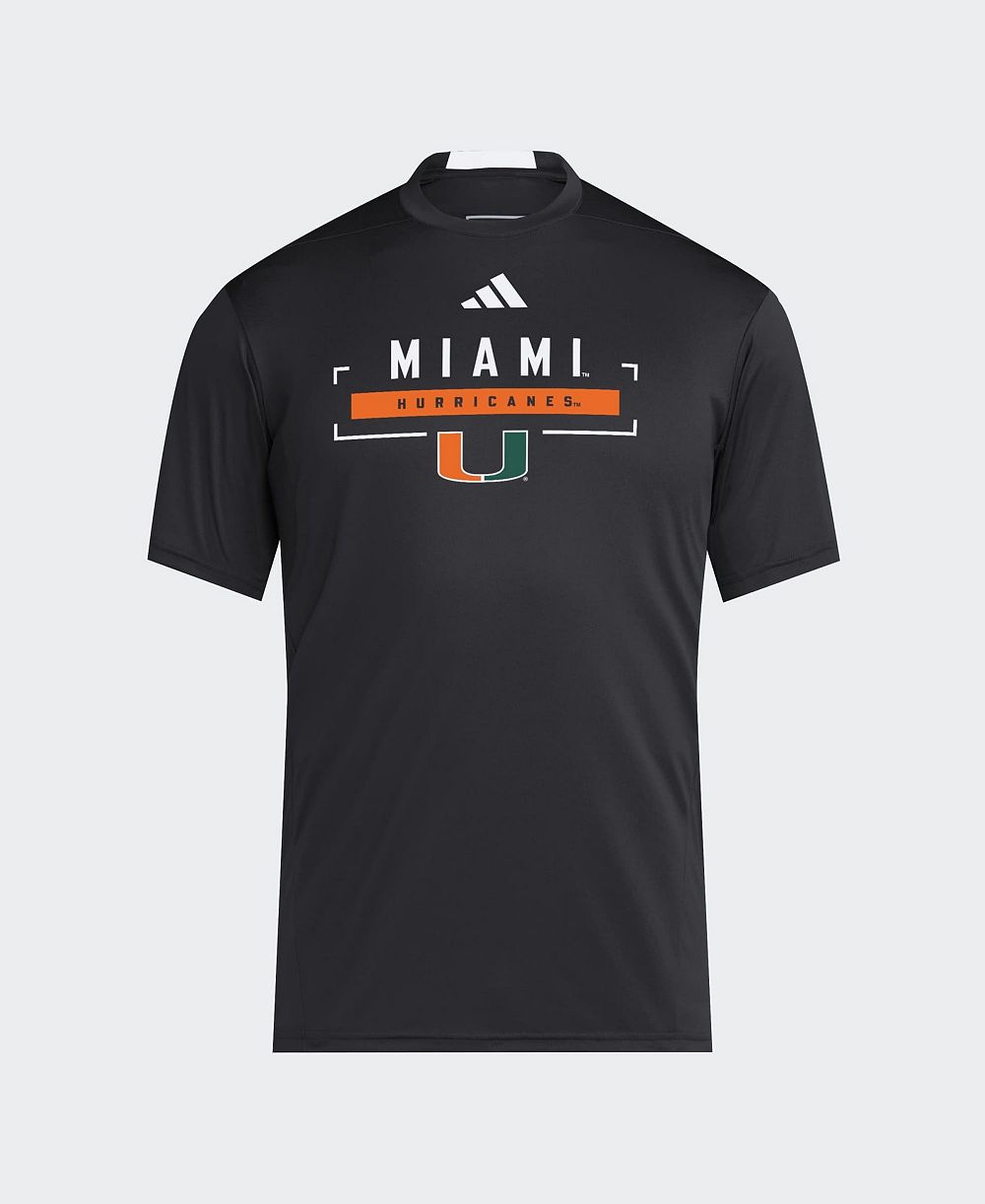 adidas мужская футболка с принтом D4T Slim-Fit Miami Hurricanes