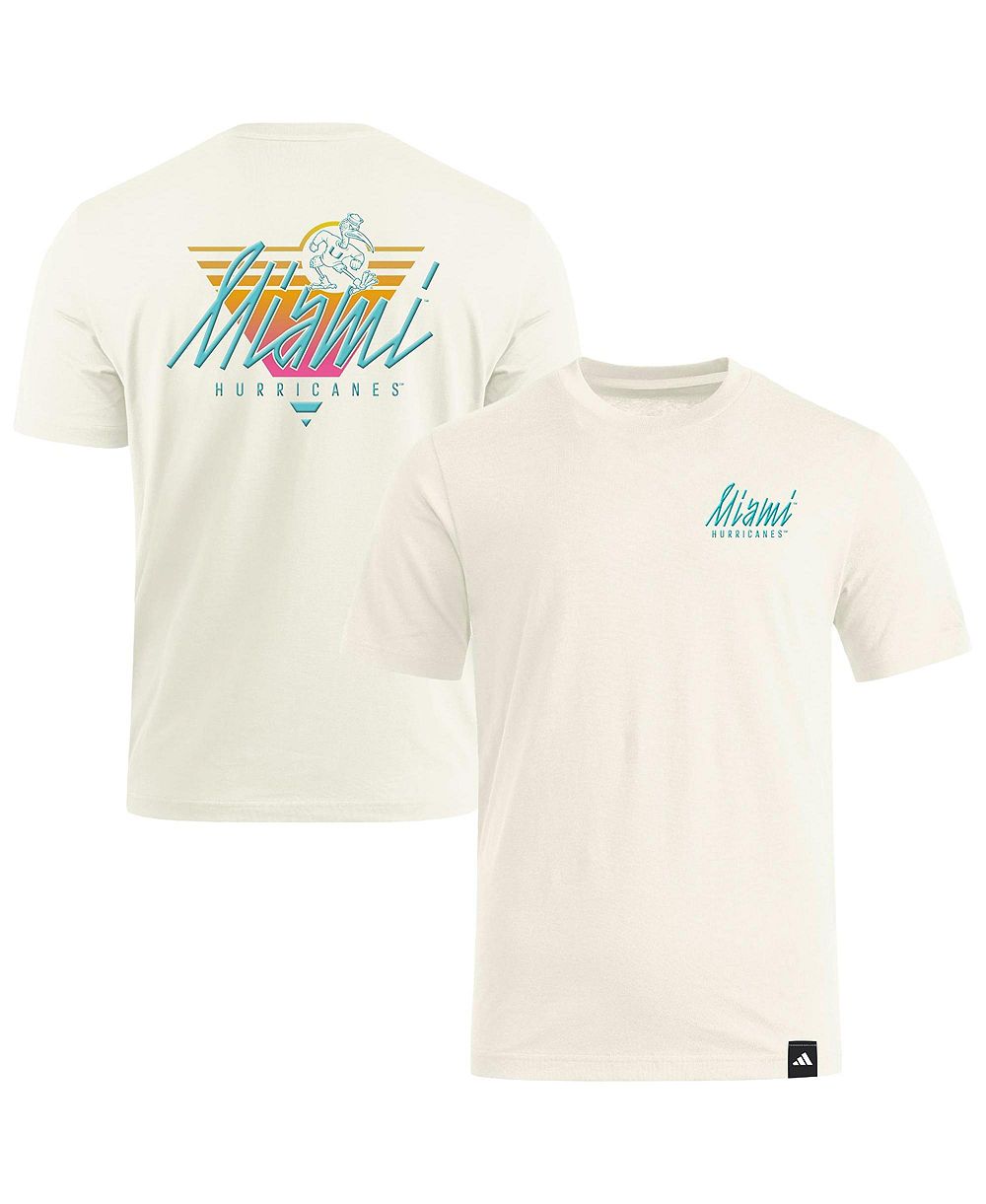 adidas Мужская футболка Miami Hurricanes Elevated Fan, натуральный цвет