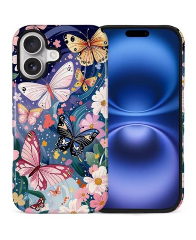 Чехол для iPhone 17 Gonez 2-in-1 Dual-Layer Shockproof Protection Colorful Flower Art Glossy