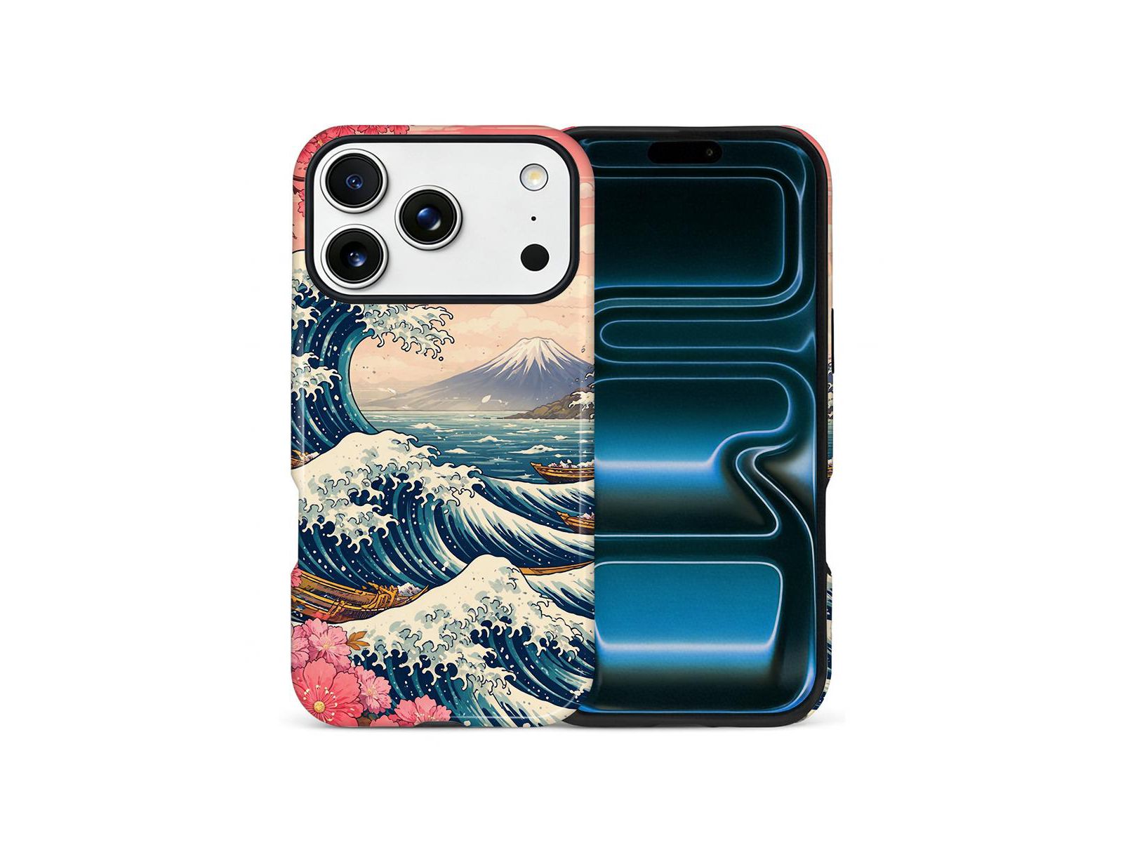 Чехол GONEZ для iPhone 17 Pro, двухслойный противоударный, The Great Wave Japanese Art
