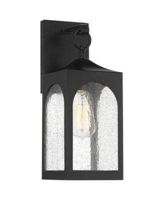 Possini Euro Design современный настенный светильник Tyne, матовый черный, 16inch, прозрачное стекло