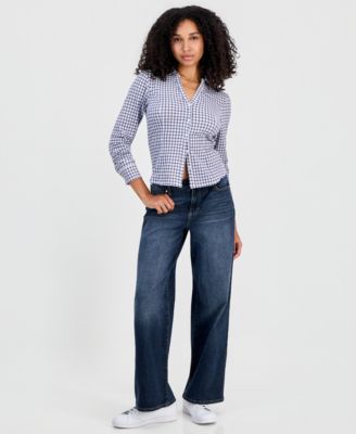 Madden Girl Juniors' Long-Sleeve Tie-Back Shirt