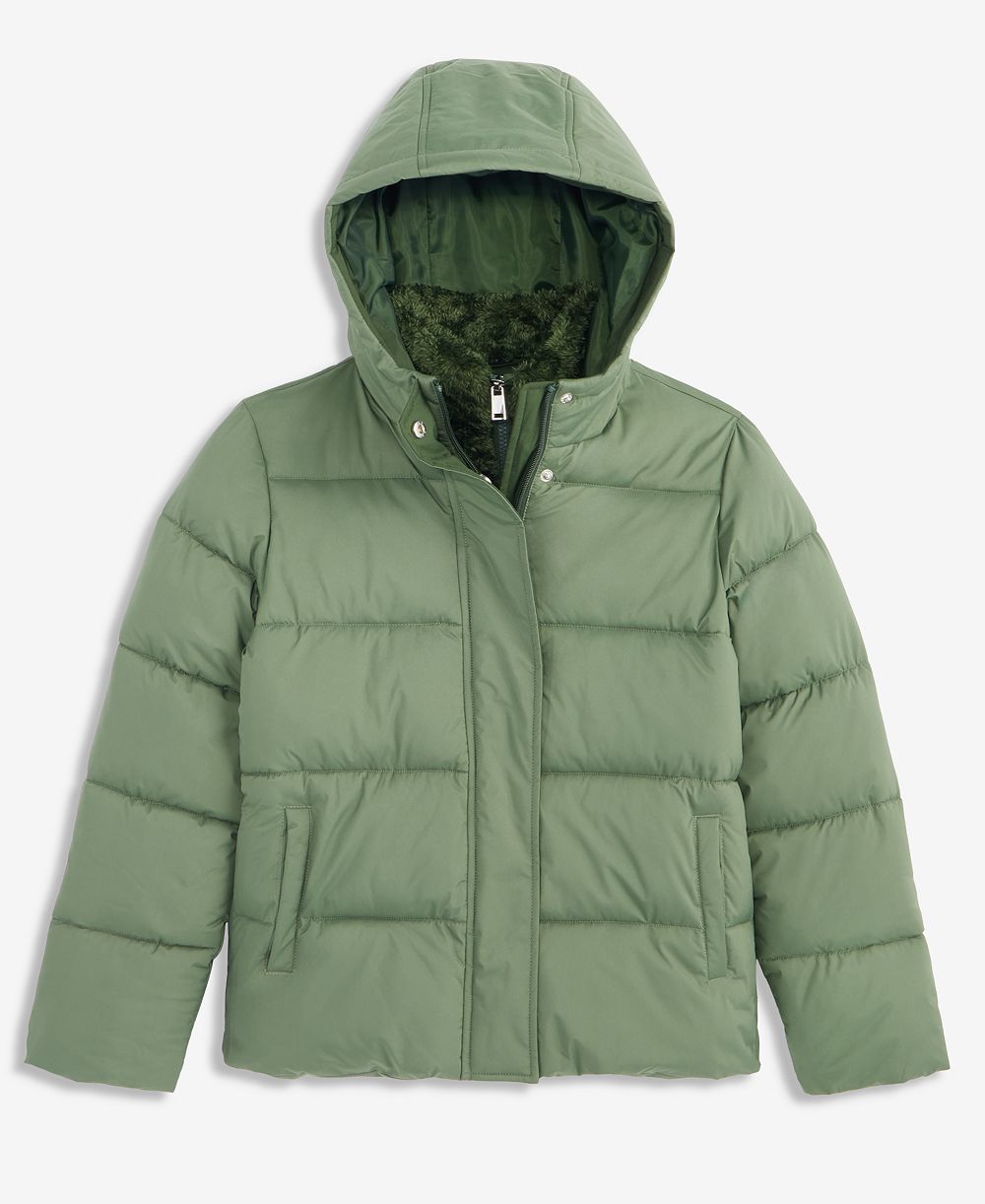 Детская утепленная куртка S Rothschild & CO Girls' 6-16 Contrast-Vestee Hooded Puffer Jacket