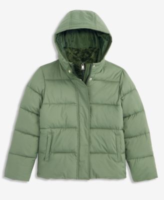 S Rothschild & CO Girls' 6-16 Contrast-Vestee Hooded Puffer Jacket