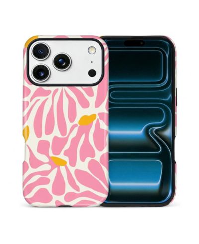 GONEZ Чехол для iPhone 17 Pro Max, 2-в-1 двухслойная противоударная защита, глянцевый с цветочным принтом