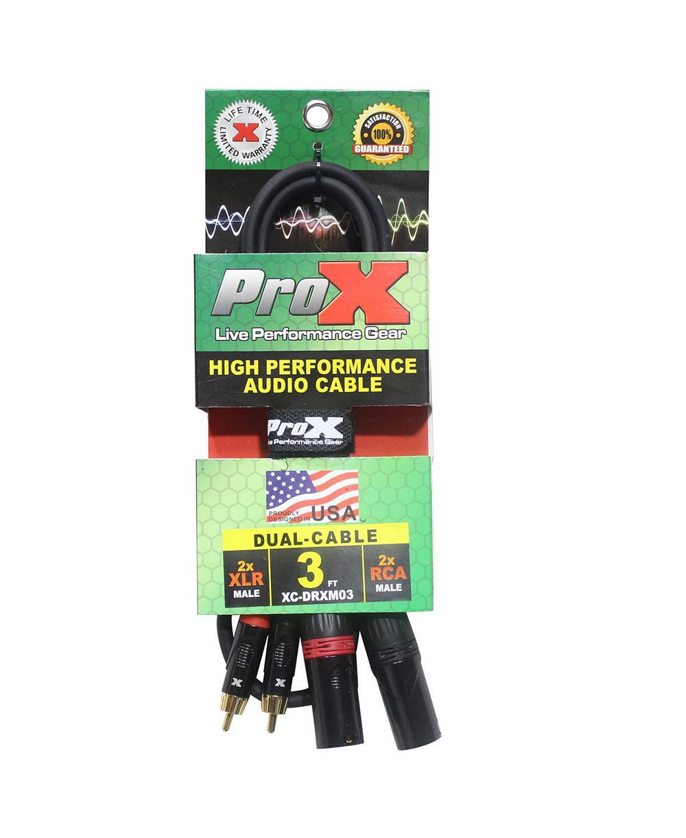 Аудиокабель ProX XC-DRXM03 3' Dual RCA-M to Dual XLR3-M Unbalanced