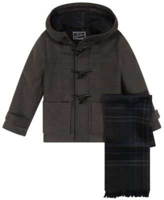 Детский шерстяной плащ S Rothschild 8-18 Long-Sleeve Iconic Toggle с клетчатым шарфом