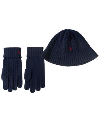 Мужской комплект Polo Ralph Lauren: вязаная панама и перчатки из смесовой шерсти, 2 предмета