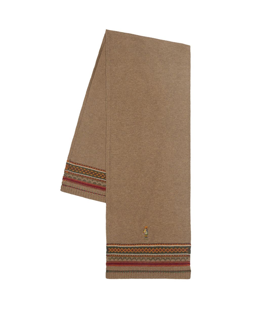 Polo Ralph Lauren Men's Wool Blend Red Rocks Bear Fair Isle Scarf