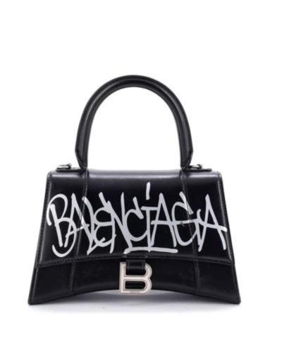 Сумка-тоут Balenciaga Small Graffiti Hourglass из кожи (Pre-Owned)