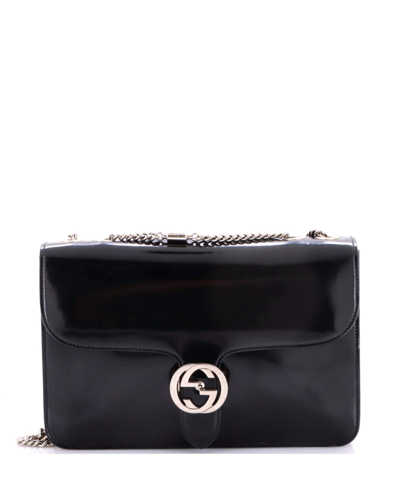 Б/у сумка на плечо Gucci Medium Interlocking из лакированной кожи