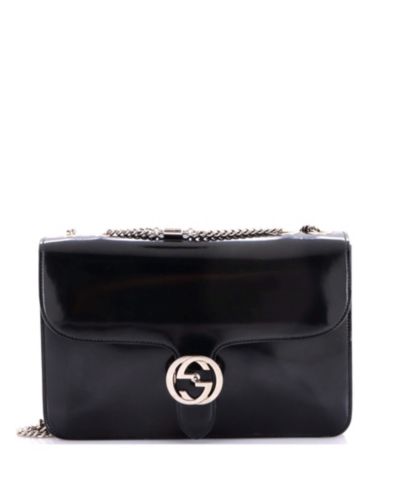Б/у сумка на плечо Gucci Medium Interlocking из лакированной кожи