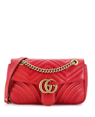 Gucci б/у сумка GG Marmont Flap Matelasse из кожи, размер Medium