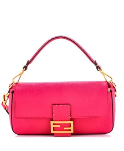 Pre-Owned Fendi Medium Selleria Baguette NM Bag Leather