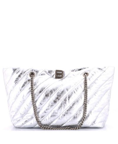 Pre-Owned Balenciaga Medium Crush Carry All Chain Tote Quilted Leather