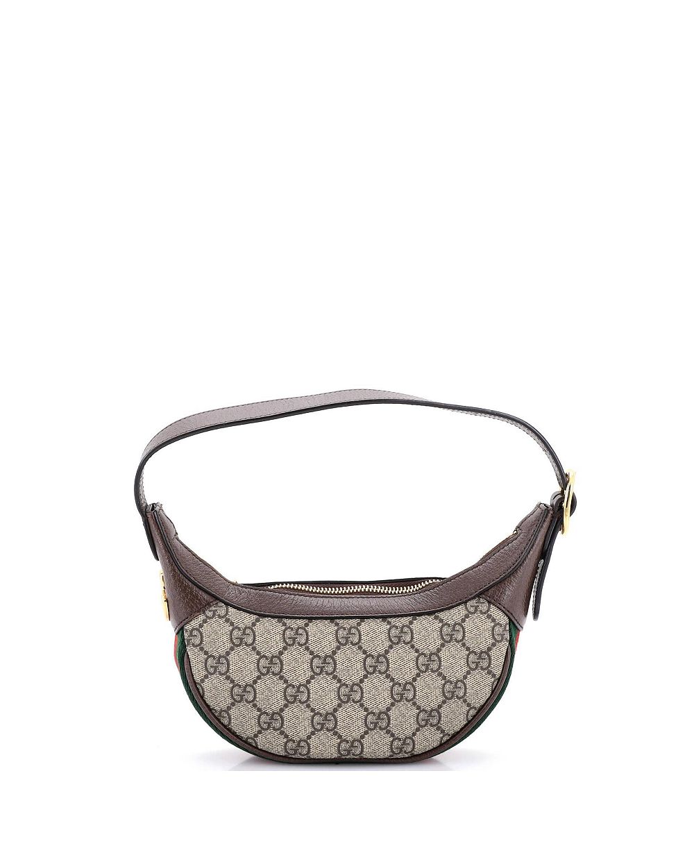Сумка Pre-Owned Gucci Mini Ophidia Half Moon Bag GG Coated Canvas