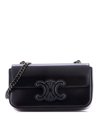 Pre-Owned Celine Small Triomphe Chain Shoulder Bag Leather