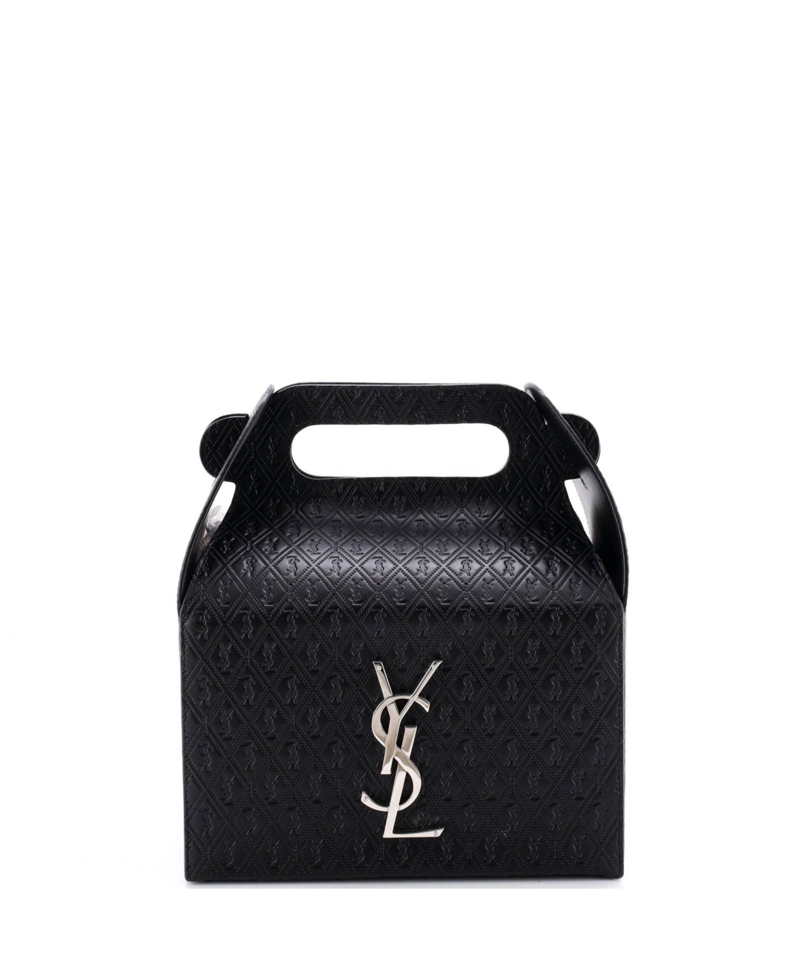 Брендовая сумка Saint Laurent Take-Away Box с монограммой из кожи