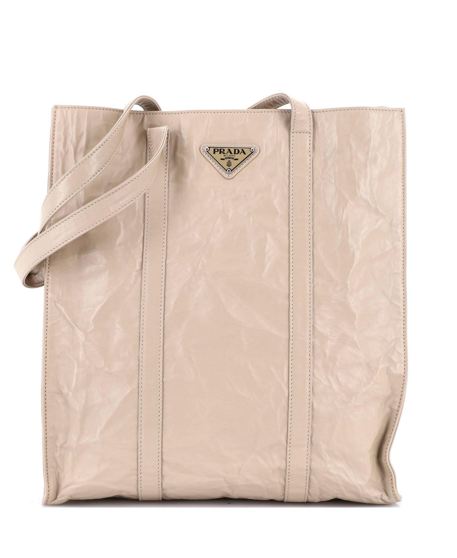 Pre-Owned Prada Medium Shopper Tote Nappa Antique
