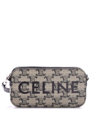 Pre-Owned Celine Horizontal Pouch Crossbody Bag Logo Triomphe Coated Canvas