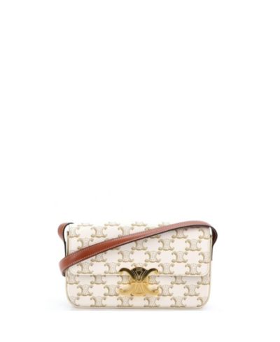 Pre-Owned Celine Triomphe East-West Shoulder Bag Triomphe Coated Canvas