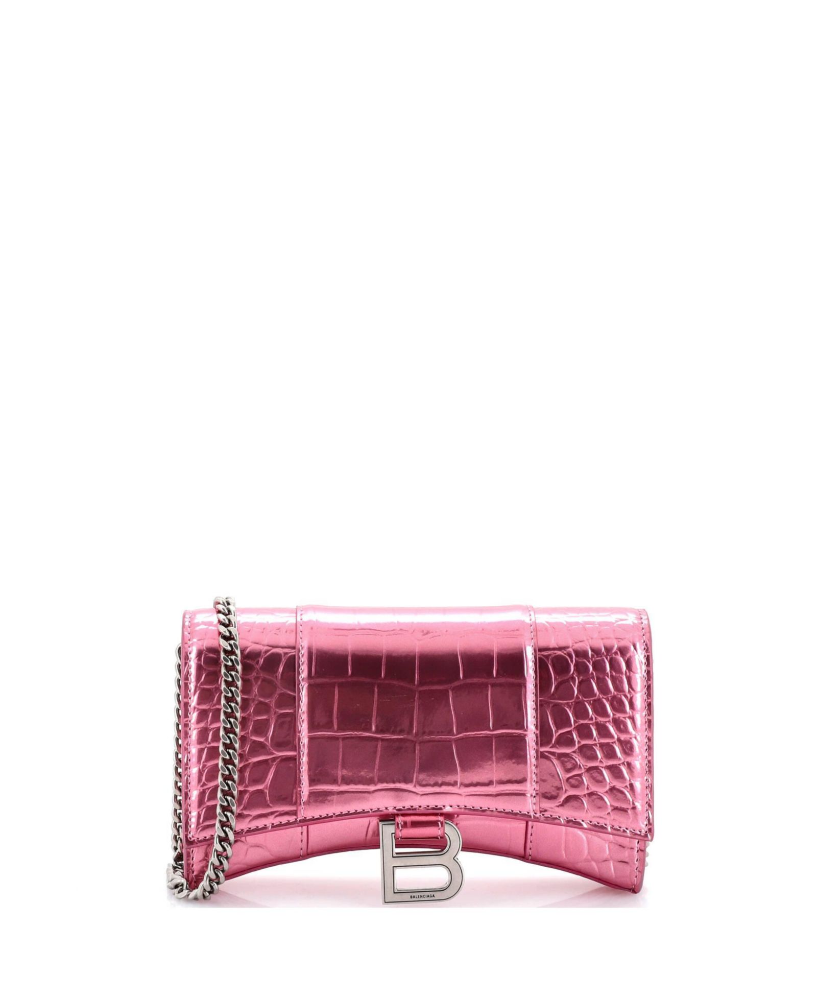 Б/у кошелек Balenciaga Hourglass с цепью, тисненые кожа