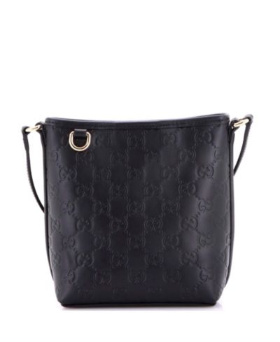 Б/у сумка Gucci Nano GG Emblem Bucket Bag из кожи с тиснением GG
