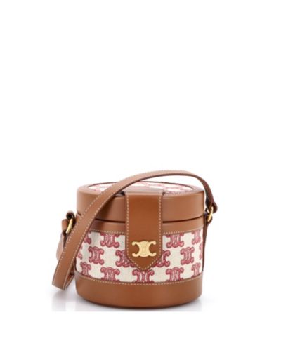 Pre-Owned Celine Small Tambour Bag Triomphe Canvas