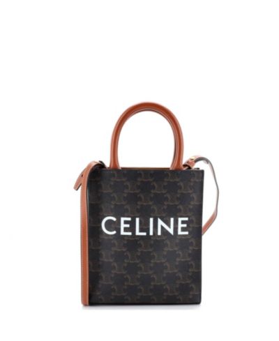 Celine мини сумка-тоут Vertical Cabas Triomphe из покрытого холста