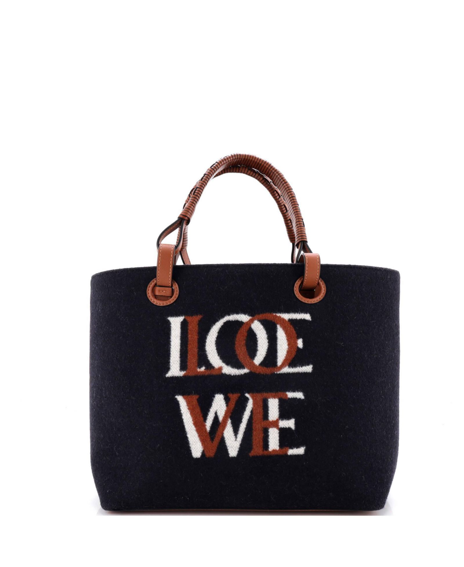 Pre-Owned Loewe сумка tote Small Love Anagram из шерсти и кожи
