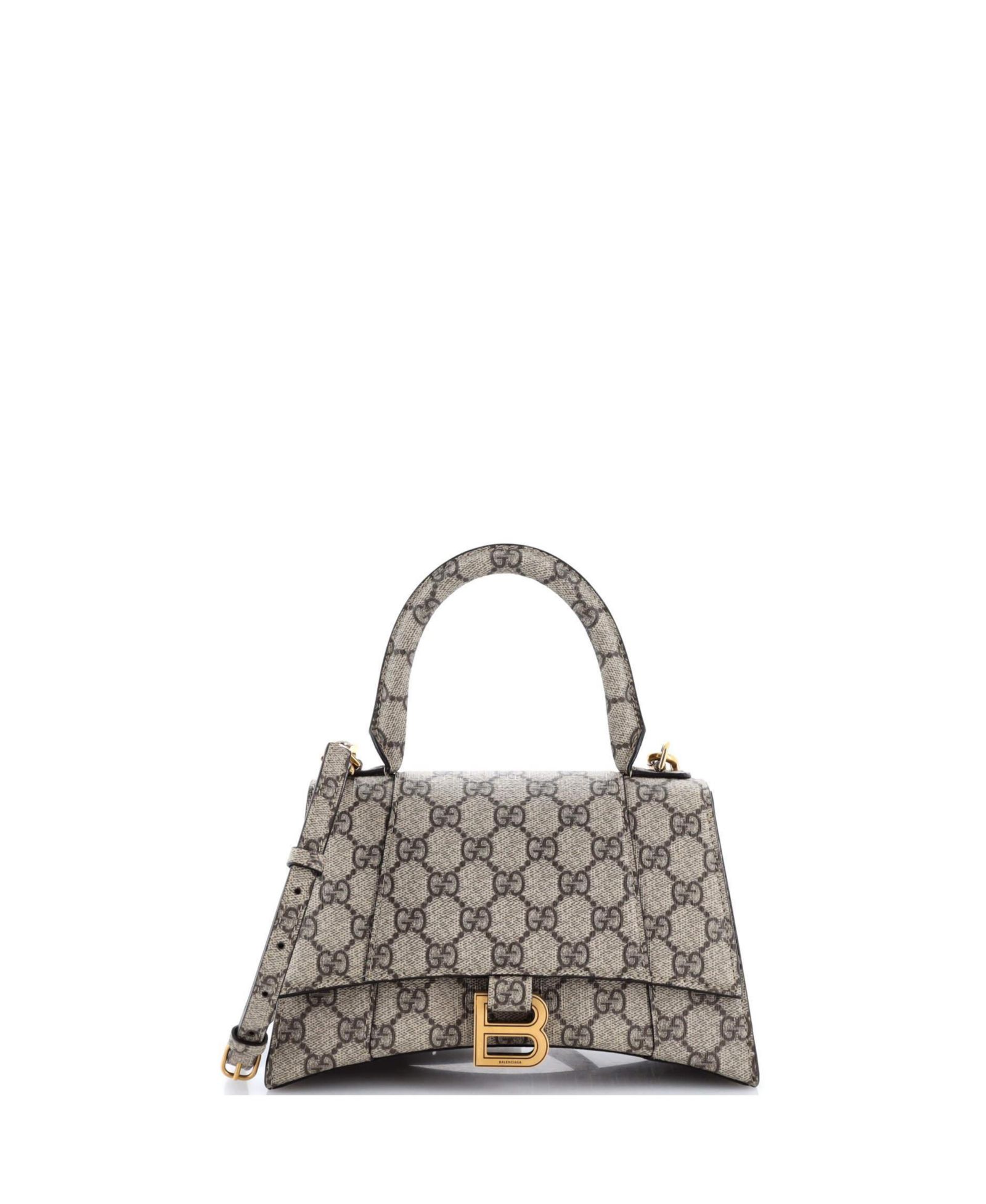 Pre-Owned Gucci Small x Balenciaga The Hacker Project Hourglass Top Handle Bag GG Coated Canvas