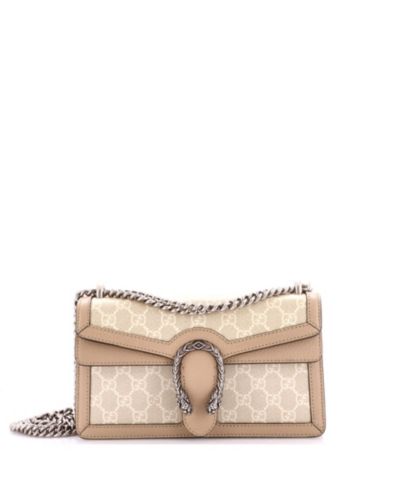 Б/у сумка Gucci Small Dionysus из прорезиненного полотна GG с кожаной отделкой