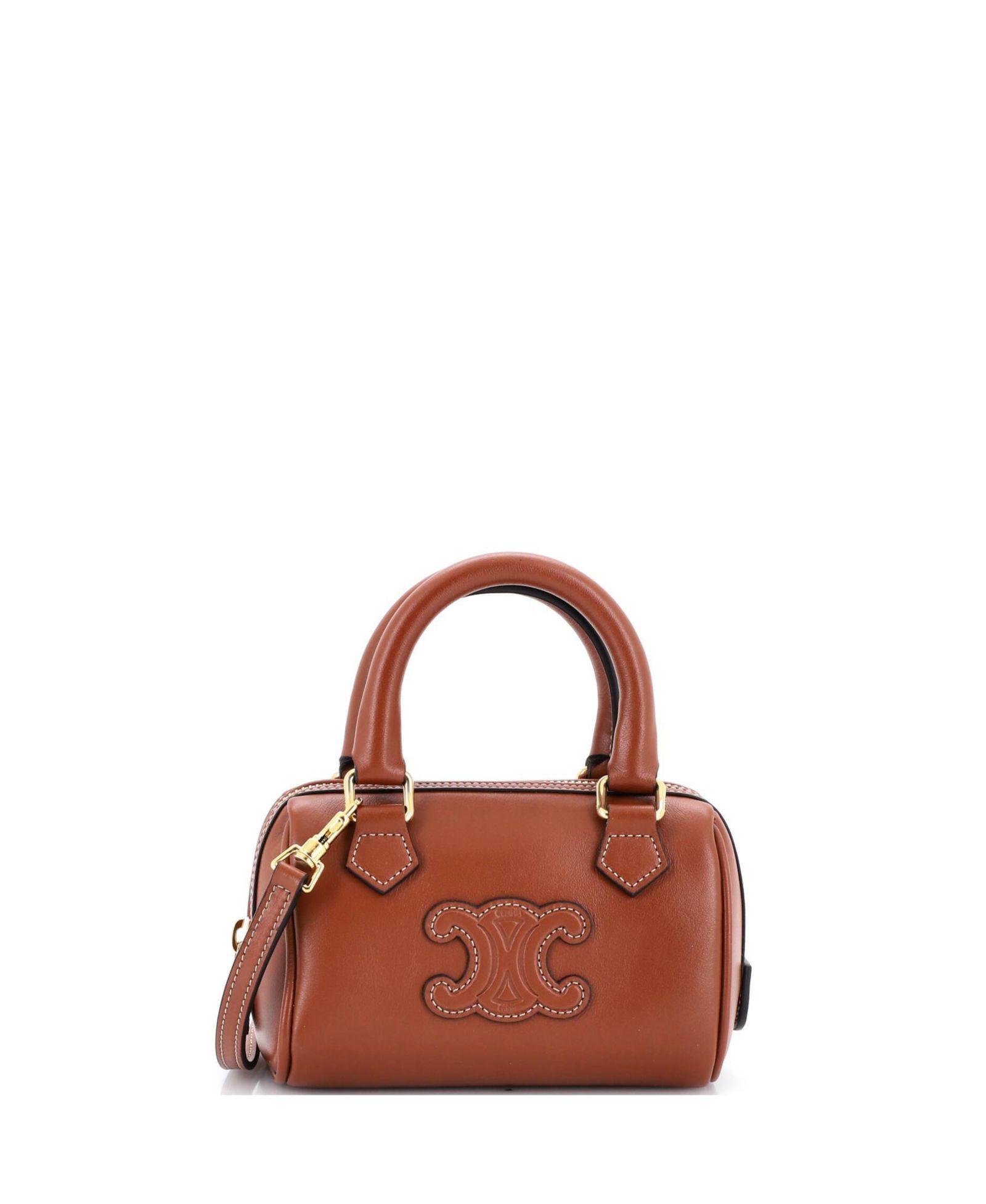 Pre-Owned Celine Mini Cuir Triomphe Boston Bag Leather