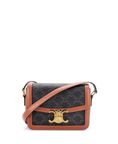 Pre-Owned Celine Teen Triomphe Shoulder Bag Triomphe Coated Canvas