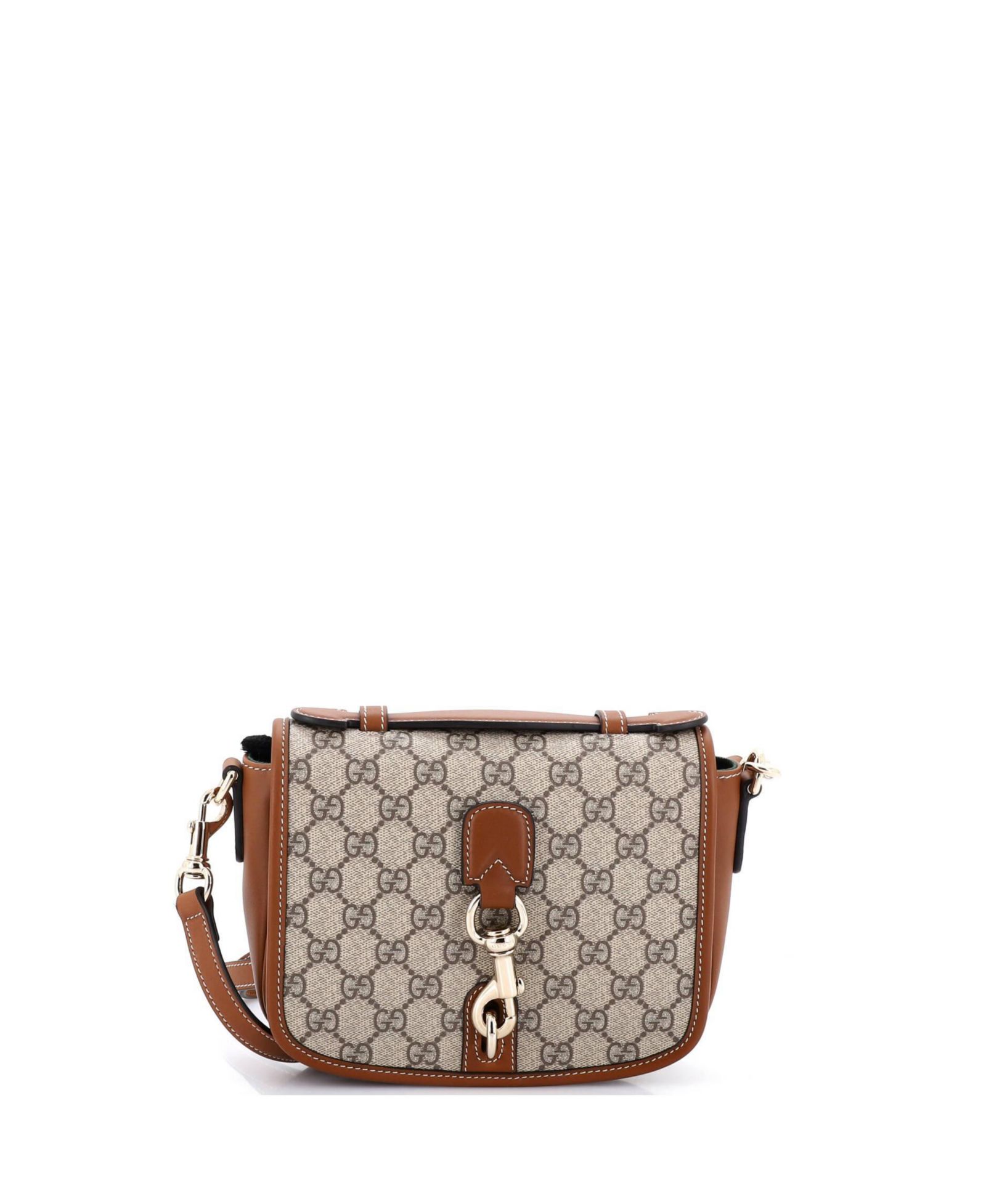 Сумка через плечо Pre-Owned Gucci Mini GG Emblem Flap Crossbody Bag GG Coated Canvas