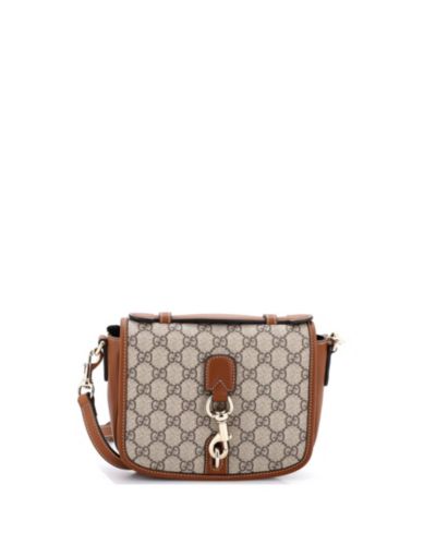 Сумка через плечо Pre-Owned Gucci Mini GG Emblem Flap Crossbody Bag GG Coated Canvas