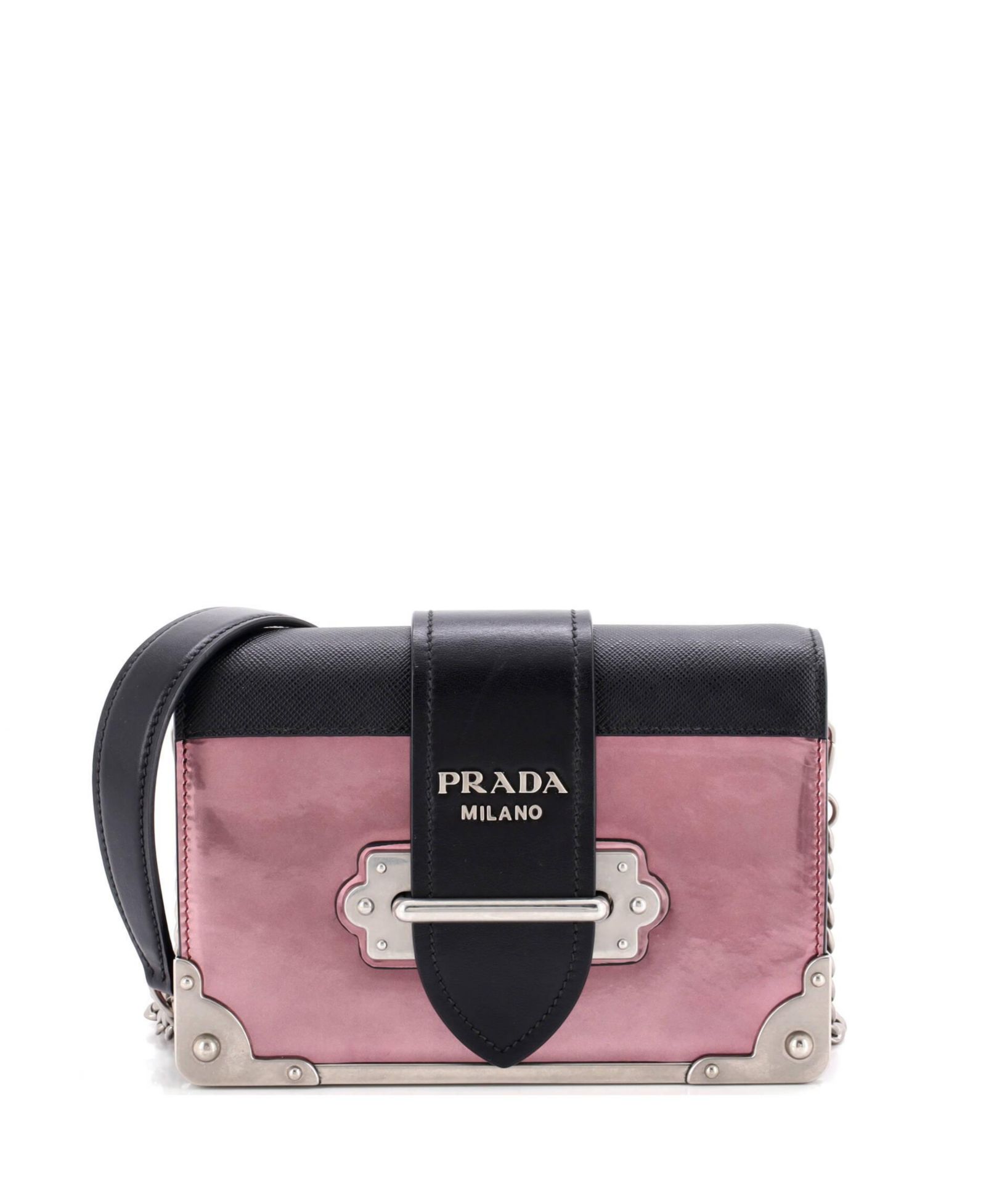 Подержанная сумка через плечо Prada Small Cahier Metallic Leather and Saffiano