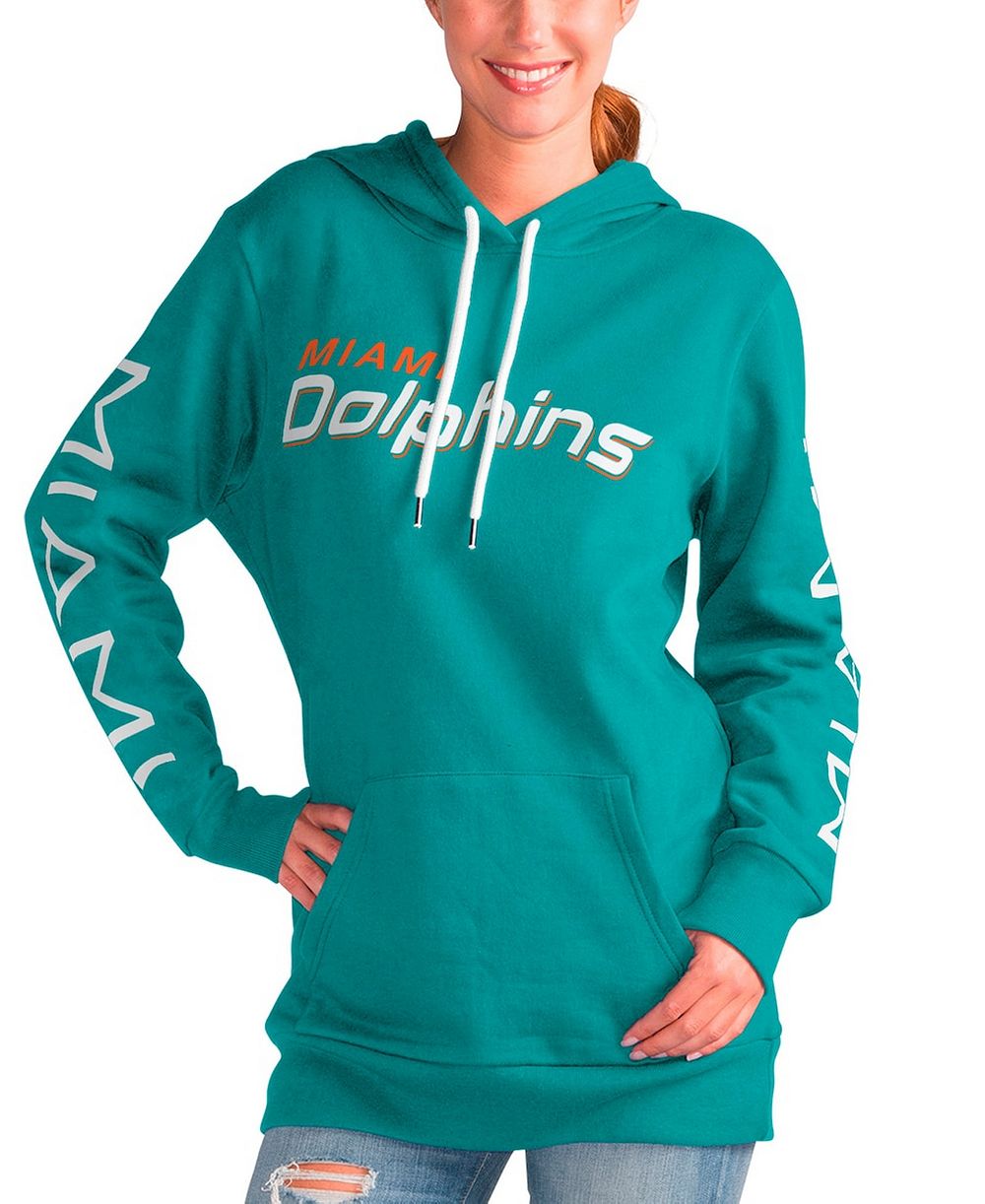 Женское худи G-III 4Her by Carl Banks Aqua Miami Dolphins Extra Inning Pullover