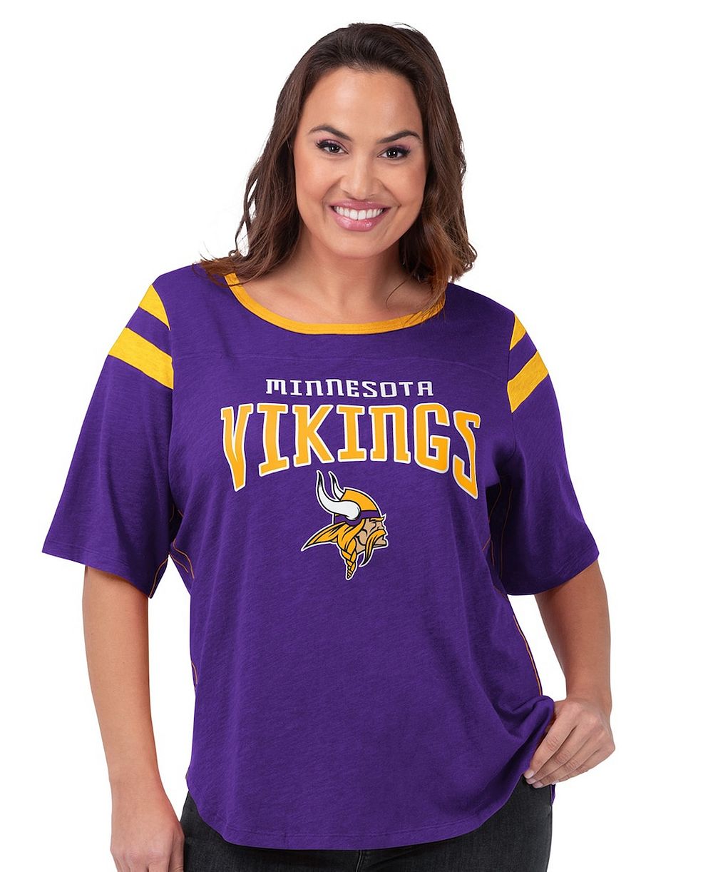 G-III 4Her by Carl Banks Женская футболка Plus Size Linebacker, фиолетовая, Minnesota Vikings