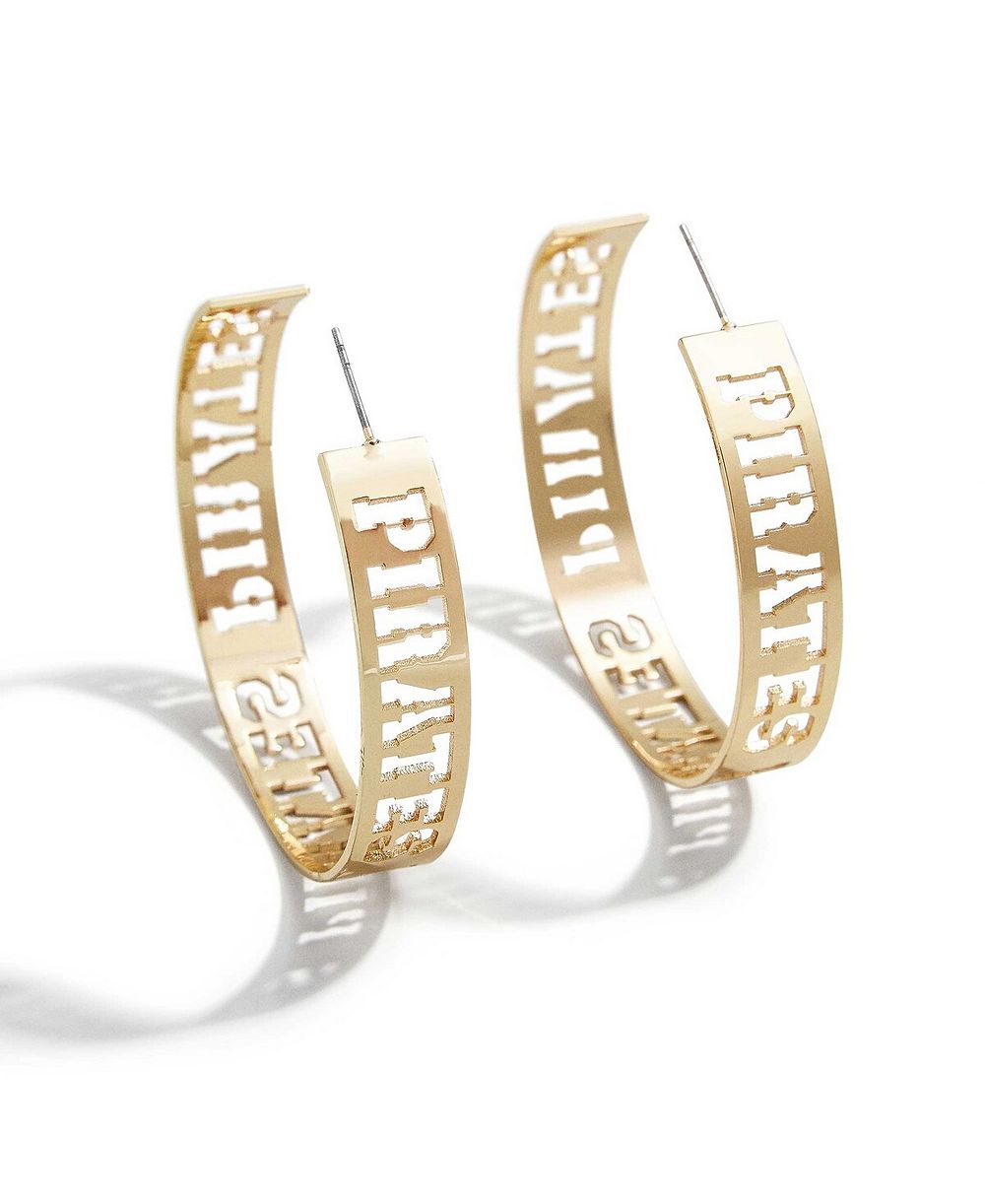 WEAR by Erin Andrews x Baublebar Серьги-кольца Pittsburgh Pirates Large Cutout